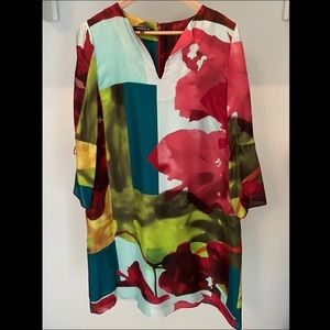 Lafayette 148 Deandra Silk Floral Shift Dress Medium EUC